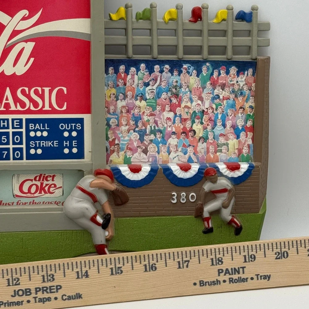 Vintage Coca-Cola Scoreboard Baseball Wall Clock 3D Stadium Decor 19.5 Inch
